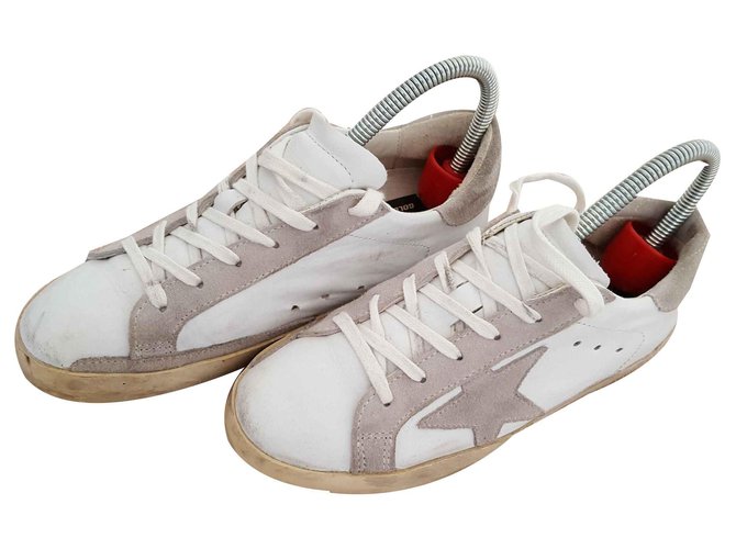 Golden Goose Deluxe Brand Archive Sneakers Grey Eggshell Leather